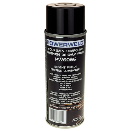Powerweld Zinc Galvanizing Aerosol Spray with Bright Finish, 12oz PW6066